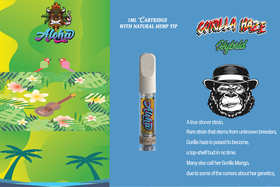 Gorilla Haze Hybrid - 1ml Cartridge with Natural HEMP Tip