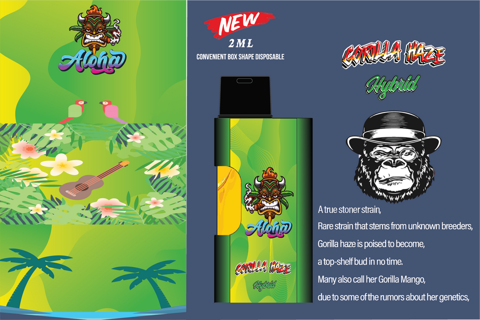 Gorilla Haze Hybrid - 2ml Convenient Box Shape Disposable