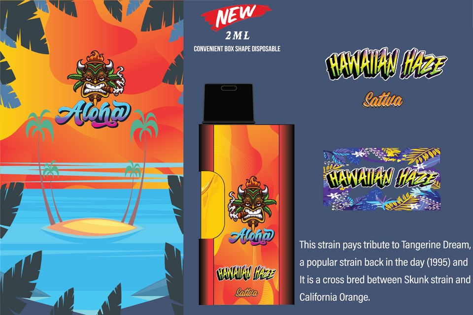 Hawaiian Haze Sativa - 2ml Convenient Box Shape Disposable