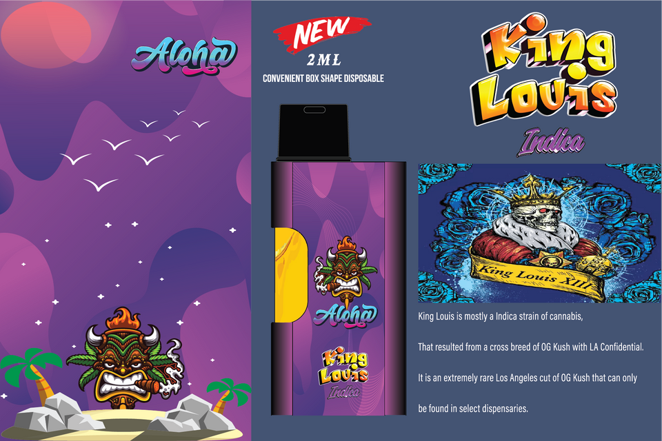 King Louis Indica - 2ml Convenient Box Shape Disposable