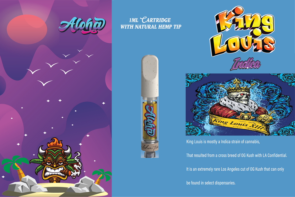 King Louis Indica - 1ml Cartridge with Natural HEMP Tip
