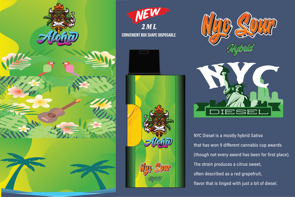 Nyc Sour Hybrid - 2ml Convenient Box Shape Disposable