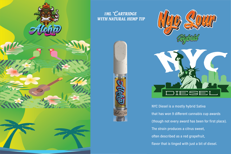 Nyc Sour Hybrid - 1ml Cartridge with Natural HEMP Tip