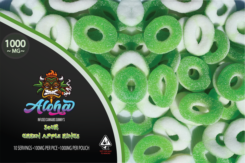 Sour Apple Rings - Infused Cannabis Gummy's