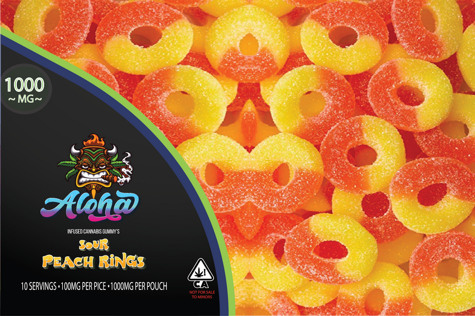 Sour Peach Rings - Infused Cannabis Gummy's