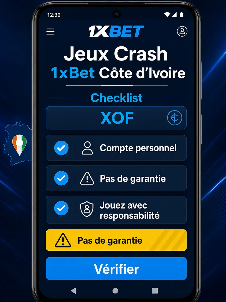 Jeux Crash 1xBet Côte d’Ivoire: règles et liste