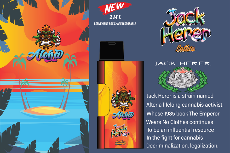 Jack Herer Sativa - 2ml Convenient Box Shape Disposable