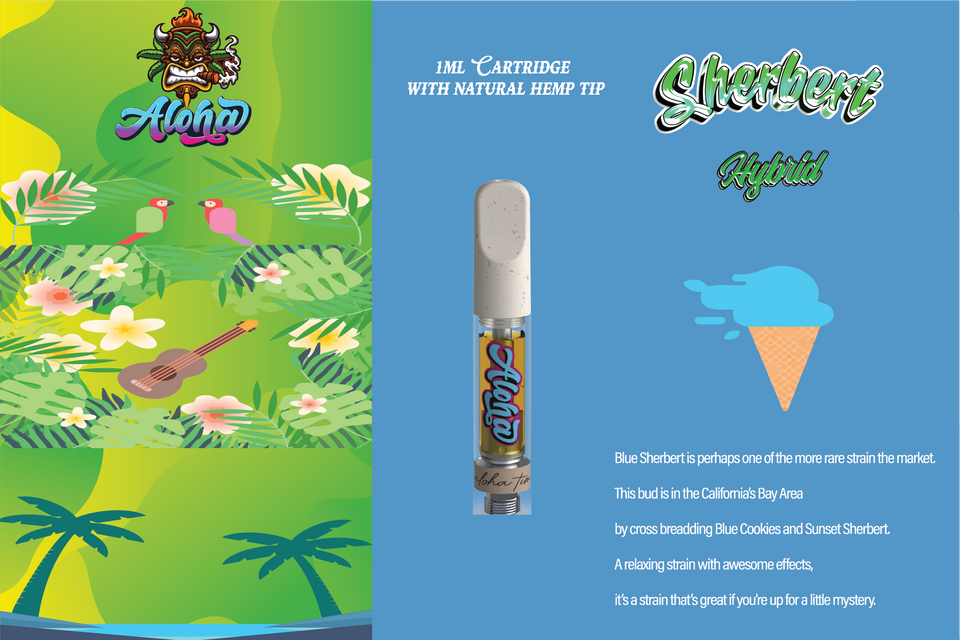 Sherbert Hybrid - 1ml Cartridge with Natural HEMP Tip