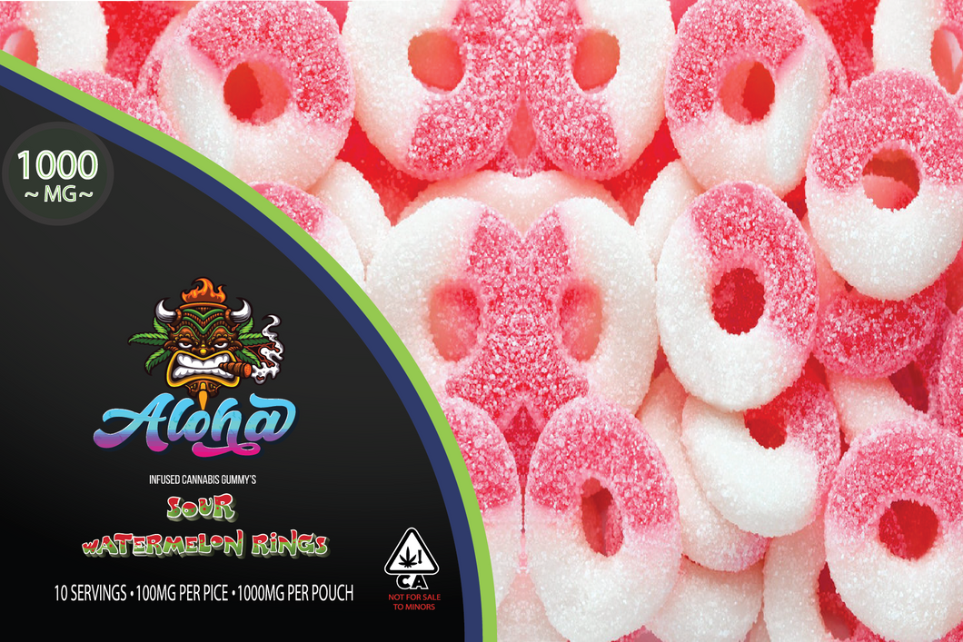 Sour Watermelon Rings - Infused Cannabis Gummy's